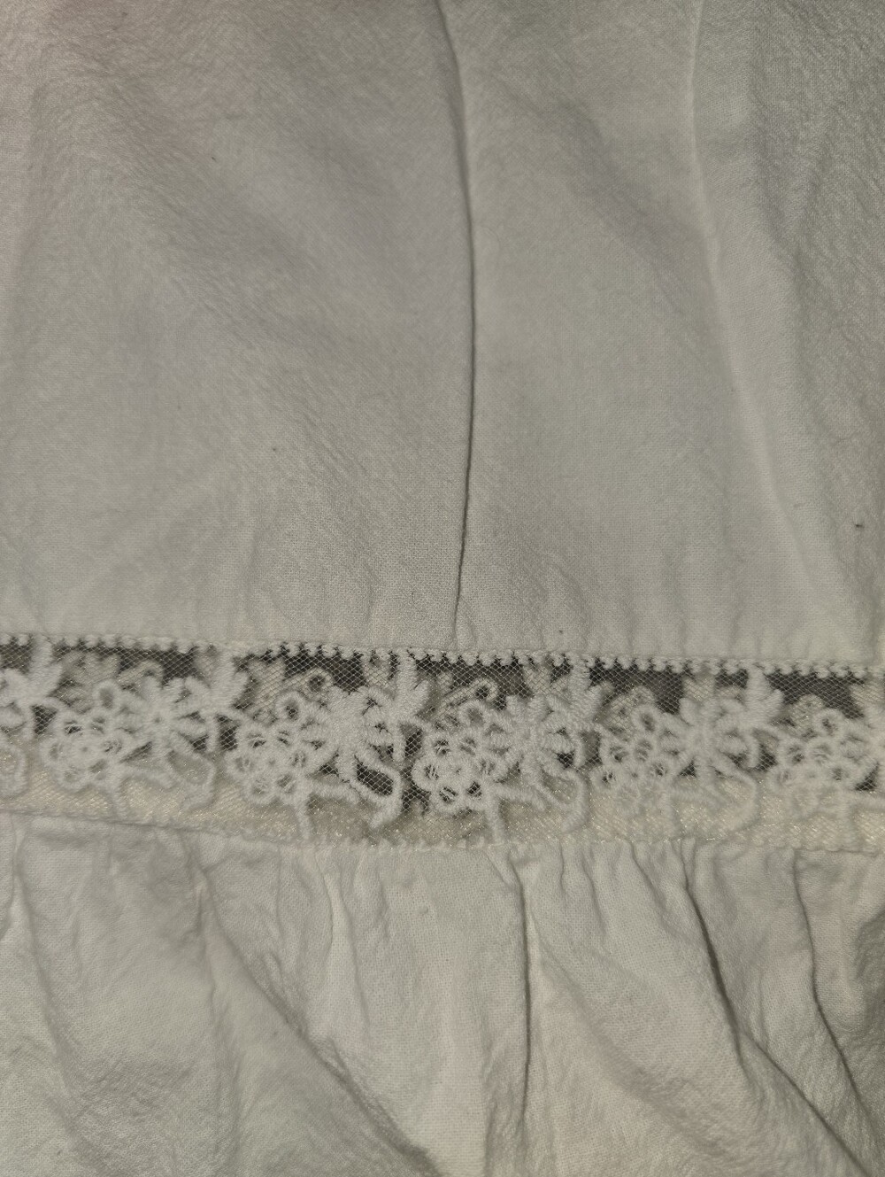 White Boho Lace Trim Maxi Skirt Small Beach  Summer Midi Old Money Stitch And Pi - Picture 5 of 8